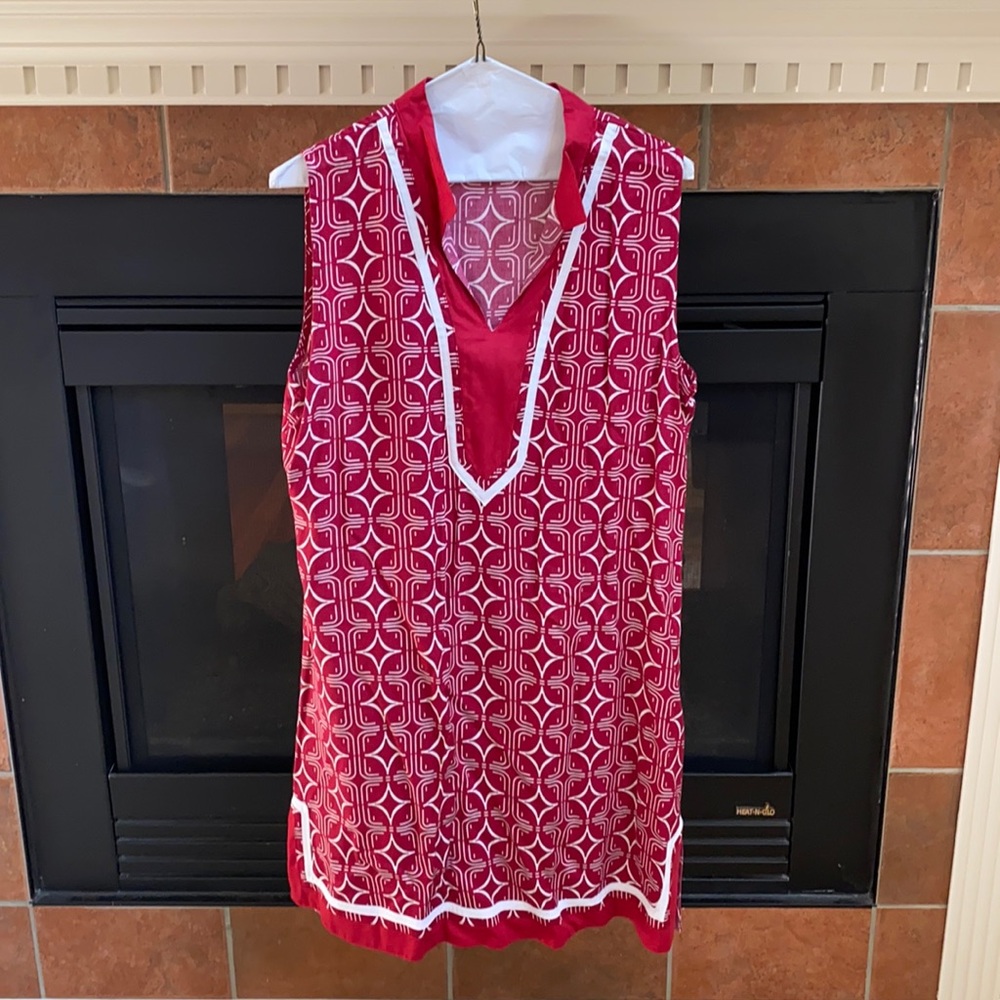 Red and white dress